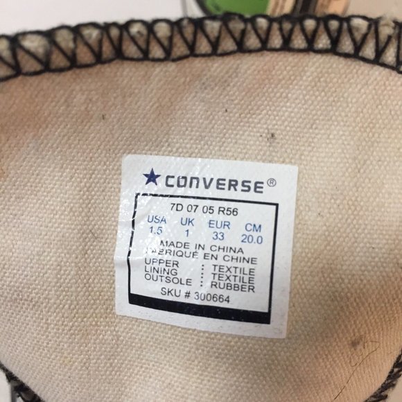 Kids Converse High Top Sneakers Size 1.5 Retired Graffiti Design Pre-Owned VGC - Picture 11 of 12